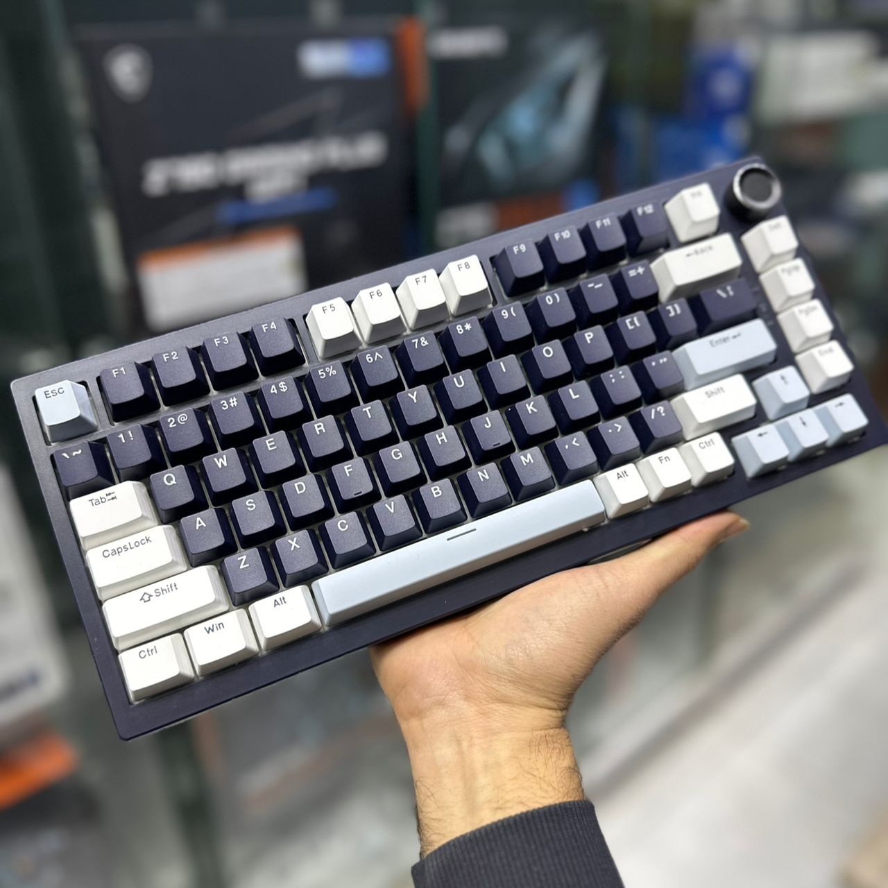 CLAVIER MECANIQUE GAMING DARK ALIEN K81 BLEU-DARK-LIGHT-WHITE GREEN_SWITCH ARGB BT WIRELESS